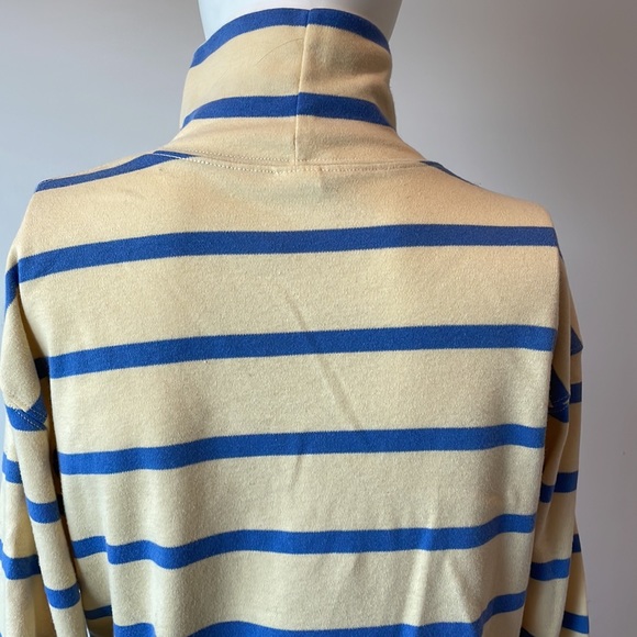 Land’s End Beige & Navy Striped Turtleneck SzMed - Picture 8 of 10